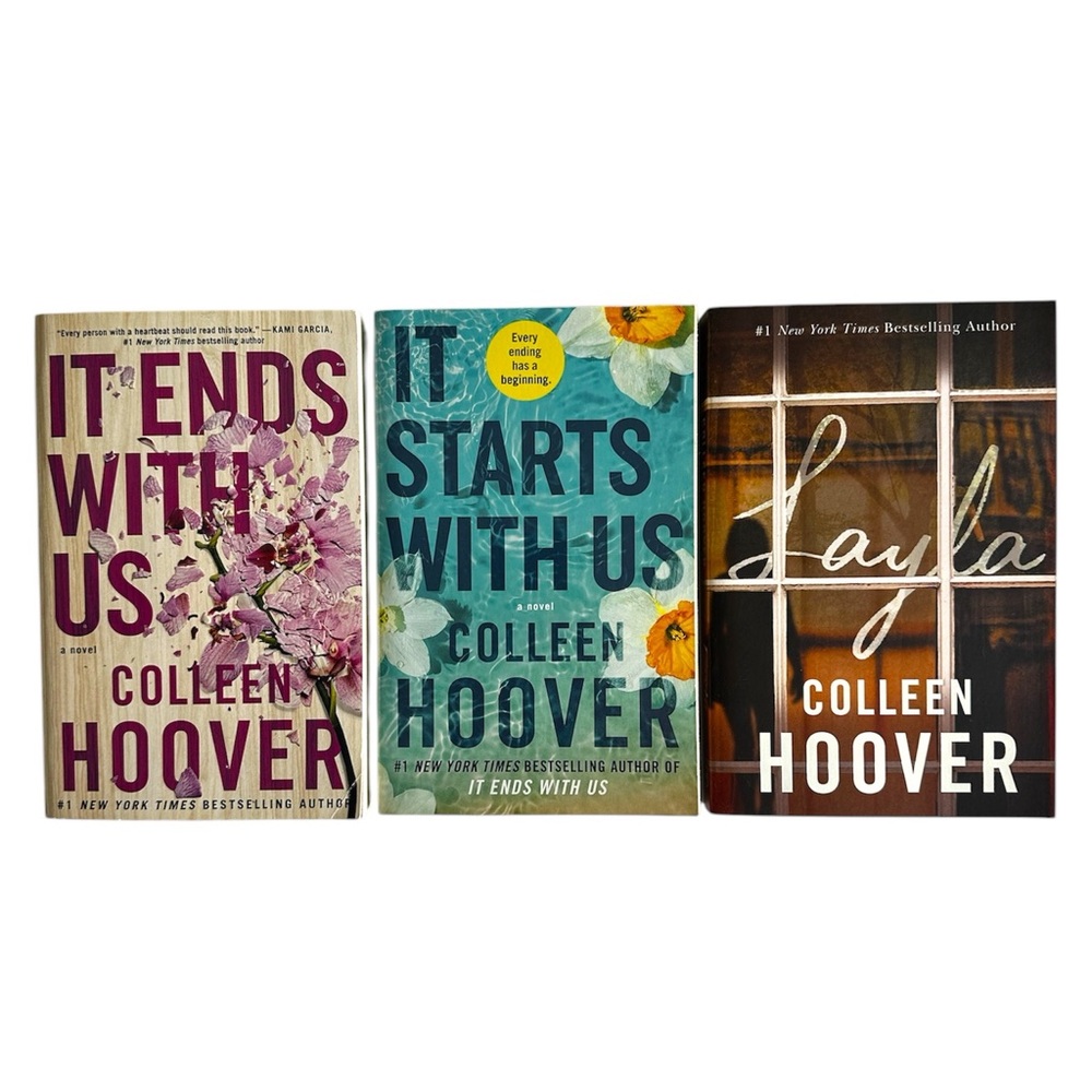 Colleen Hoover Book Set It Ends With Us, It Starts With Us, and Layla Paperback